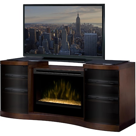 Media Console with Electric Firebox