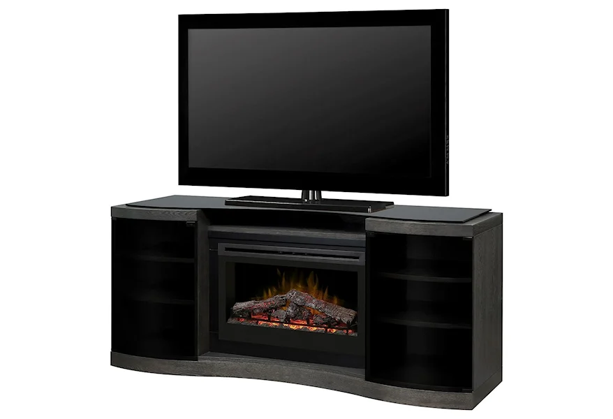 Acton Media Console with Electric Firebox by Dimplex at Nassau Furniture and Mattress