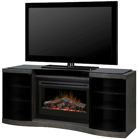 Media Console with Electric Firebox