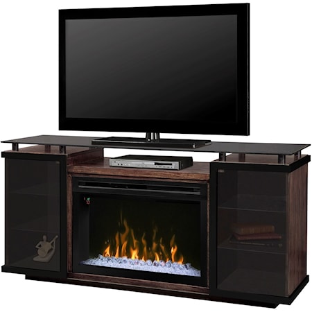 Media Console with Fireplace Insert