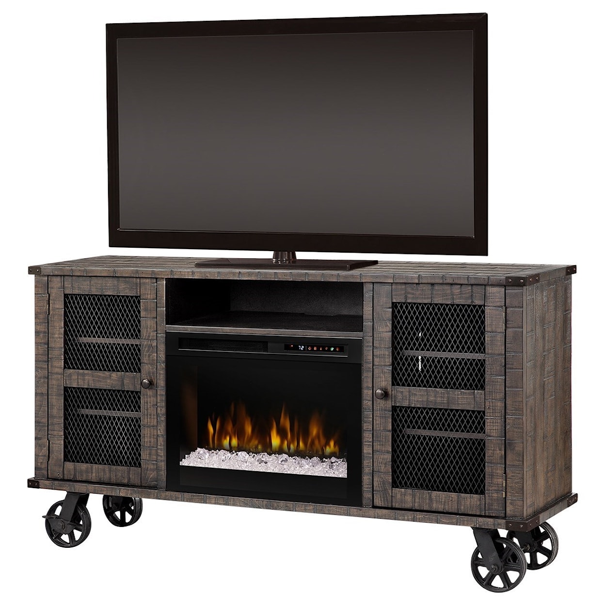 Dimplex Duncan Dimplex Fireplace Media Console with Locking Wheels