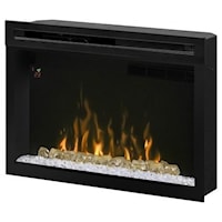 33" Electric Fireplace Insert Glass Bed