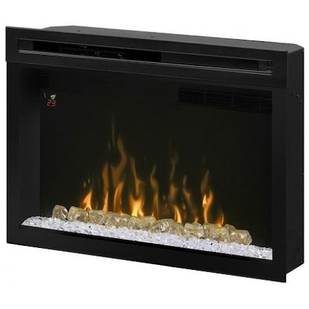 33" Electric Fireplace Insert Glass Bed