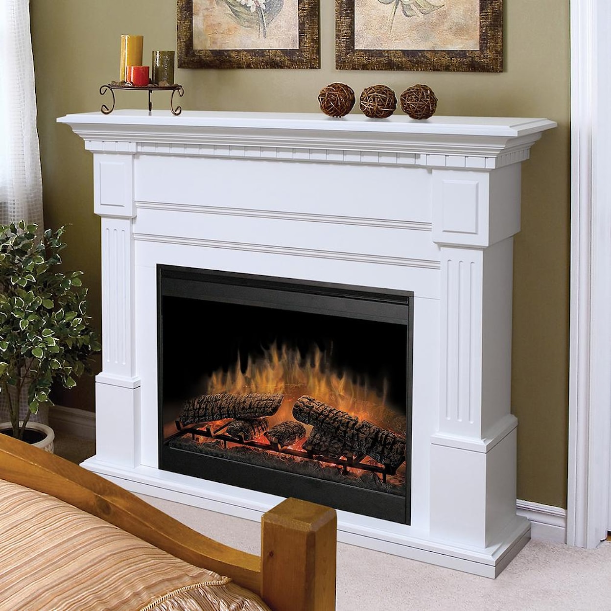 Dimplex Flat-Wall Fireplaces Essex White Electric Fireplace