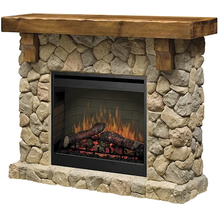 Fieldstone Flat-Wall Fireplace