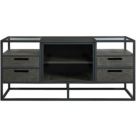 Steel Frame Media Console with Firebox