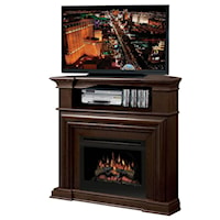 Montgomery Corner Media Console Fireplace with Logs
