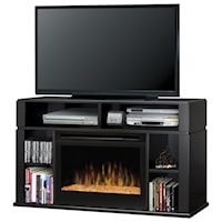 Contemporary Sandford Media Console Fireplace with Glass