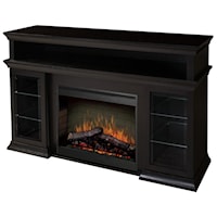 Bennett Media Console Fireplace with Logs