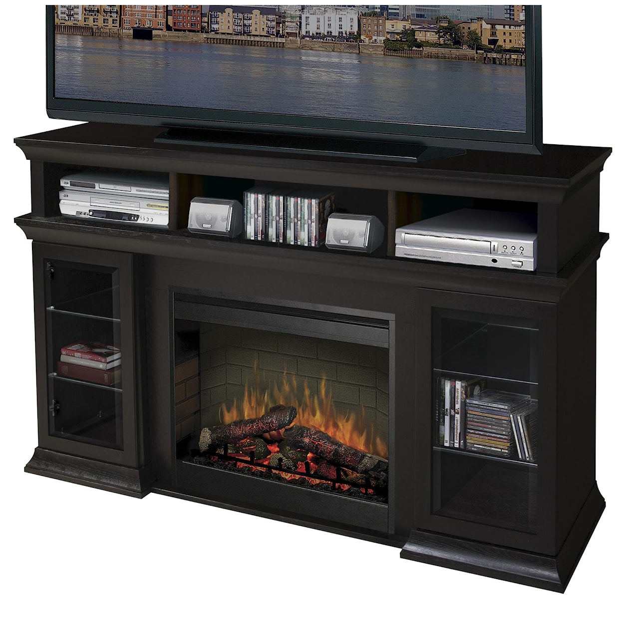 Dimplex Media Console Fireplaces Bennett Media Console Fireplace with Logs