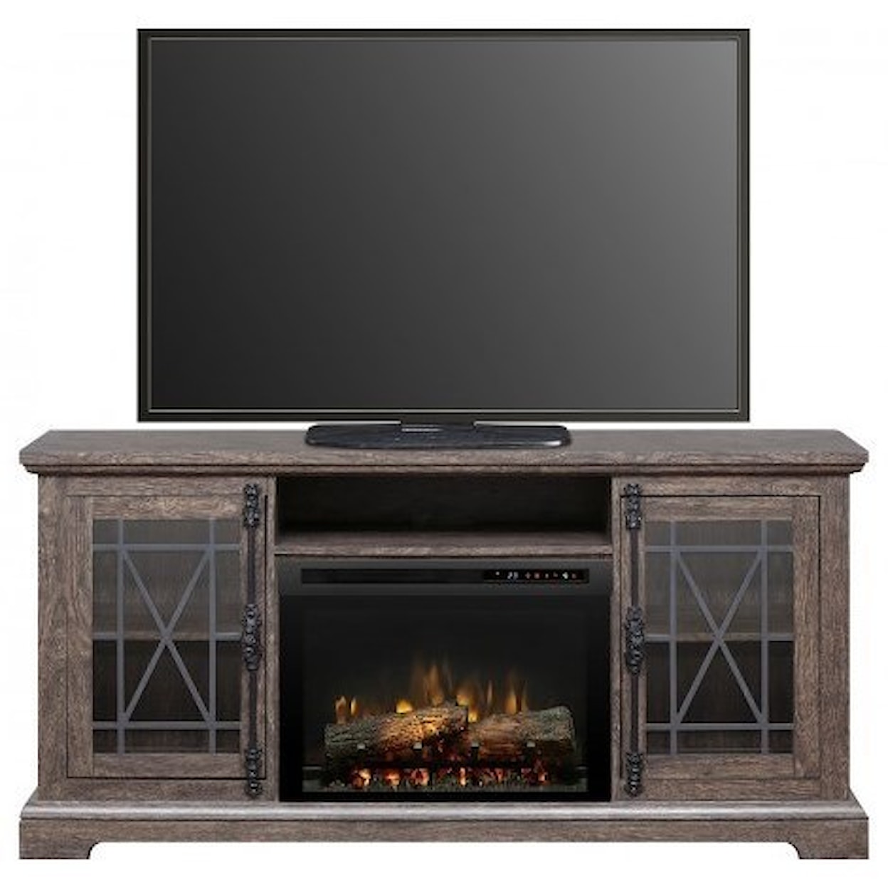 Dimplex Natalie Media Console Fireplace with Glass Doors