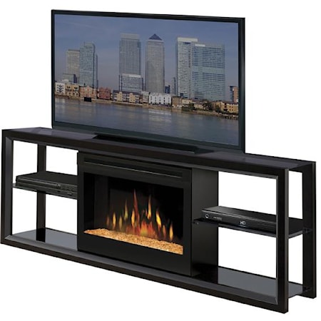 Media Mantel with Firebox