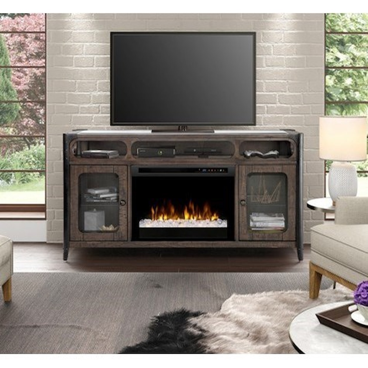 Dimplex Paige Dimplex Glass Top Media Console Fireplace