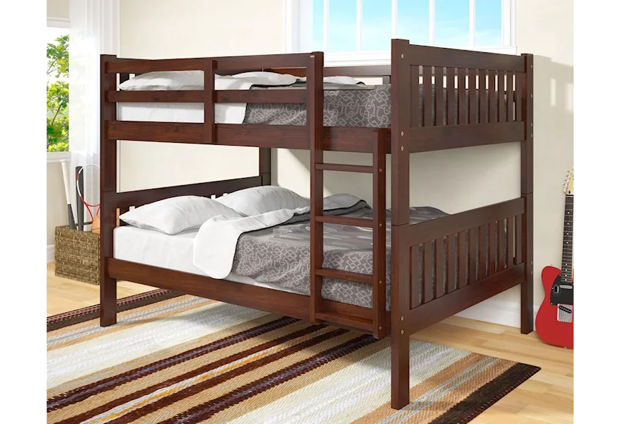 101 Full Over Full Bunkbed by Donco Trading Co at Johnny Janosik