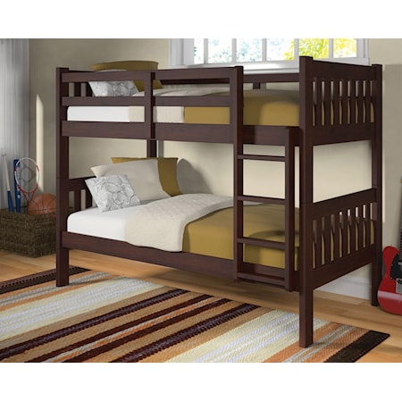 Cappucino Twin over Twin Bunk bed