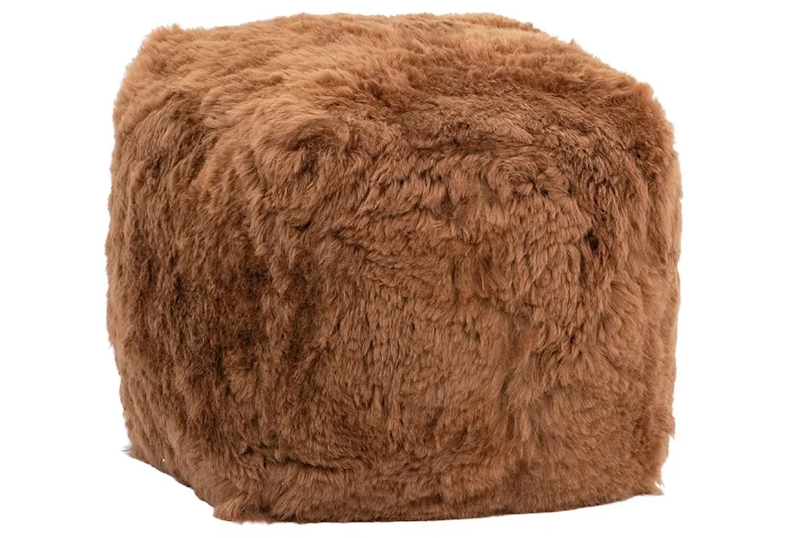 Accent Shorn Brown Pouf by Kaitlyn's Kreations at Sprintz Furniture