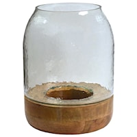 Hurricane Jar with Wooden Base