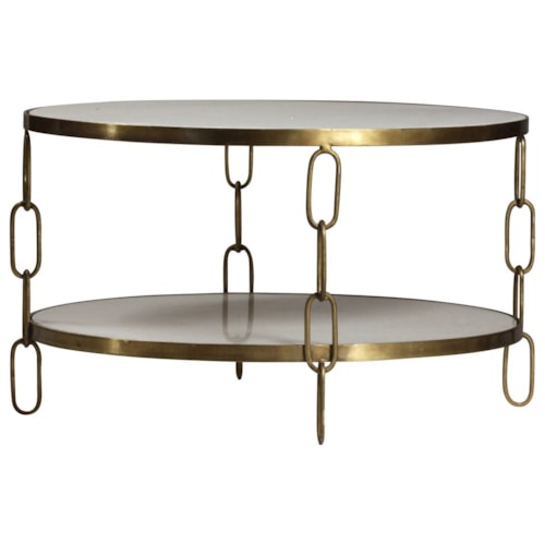 Round Coffee Table with Marble Top
