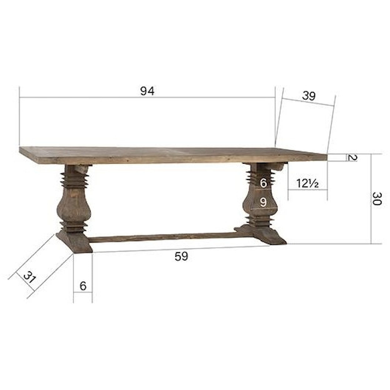 Dovetail Furniture Dining Tables Becker Dining Table