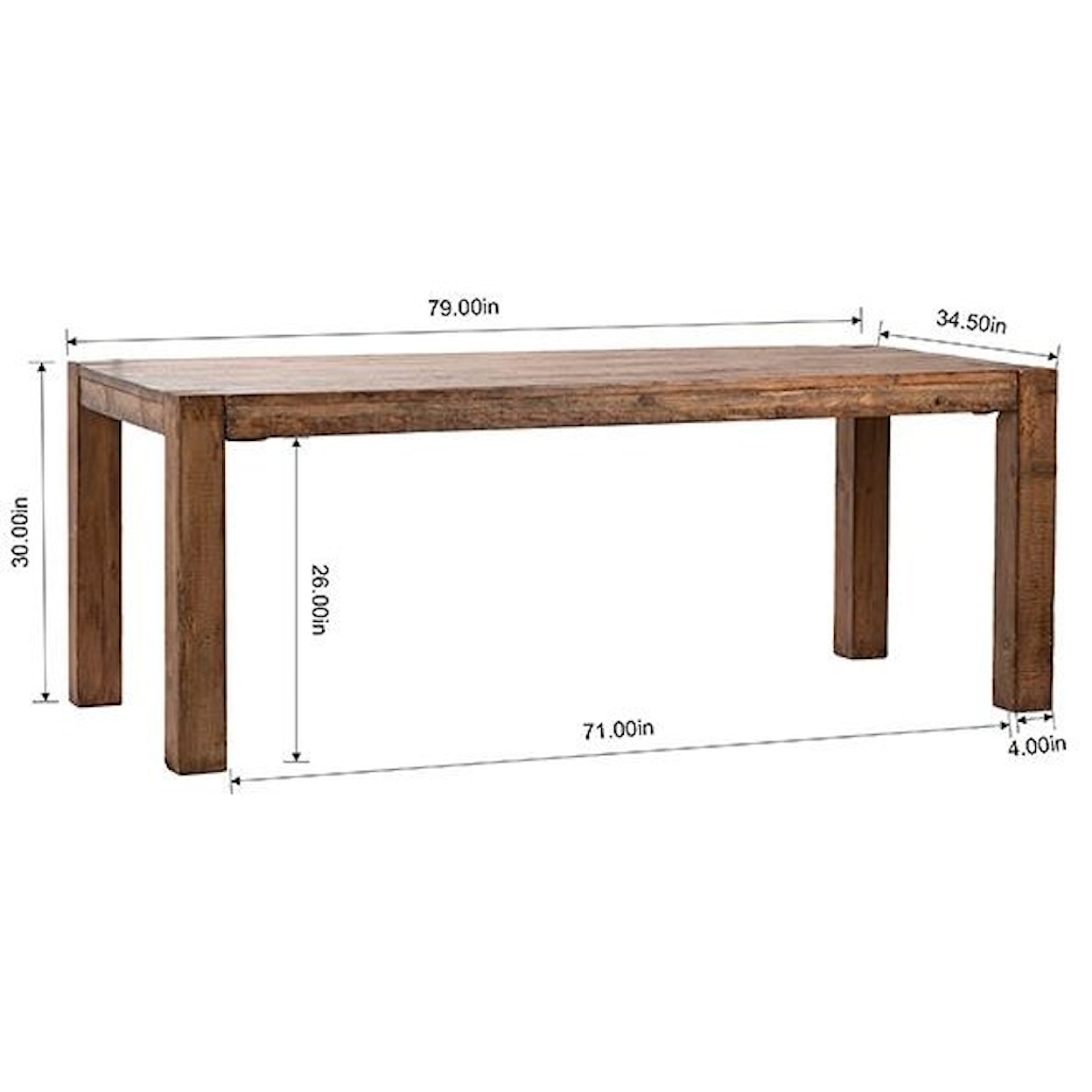 Dovetail Furniture Dining Tables Parson Dining Table