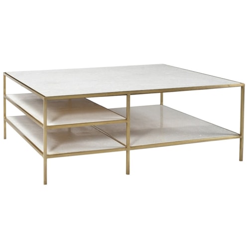 Rectangular Coffee Table with Marble Top