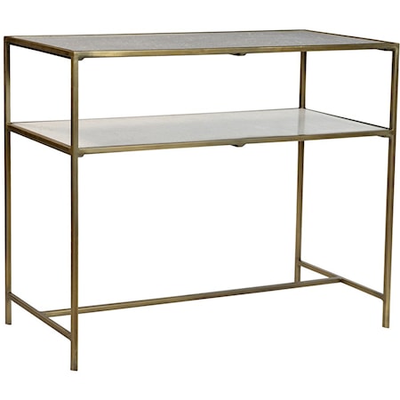 Iron Console Table with Marble Top