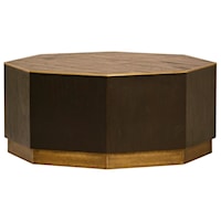 Hermes Oak Coffee Table with Metal Accents