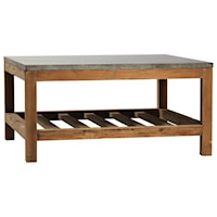 Dagny Coffee Table with Reclaimed Wood and Blue Stone Top