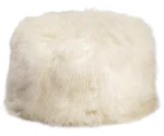 Kaitlyn's Kreations Mohair Mohair White Pouf