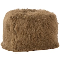 Mohair Light Brown Pouf