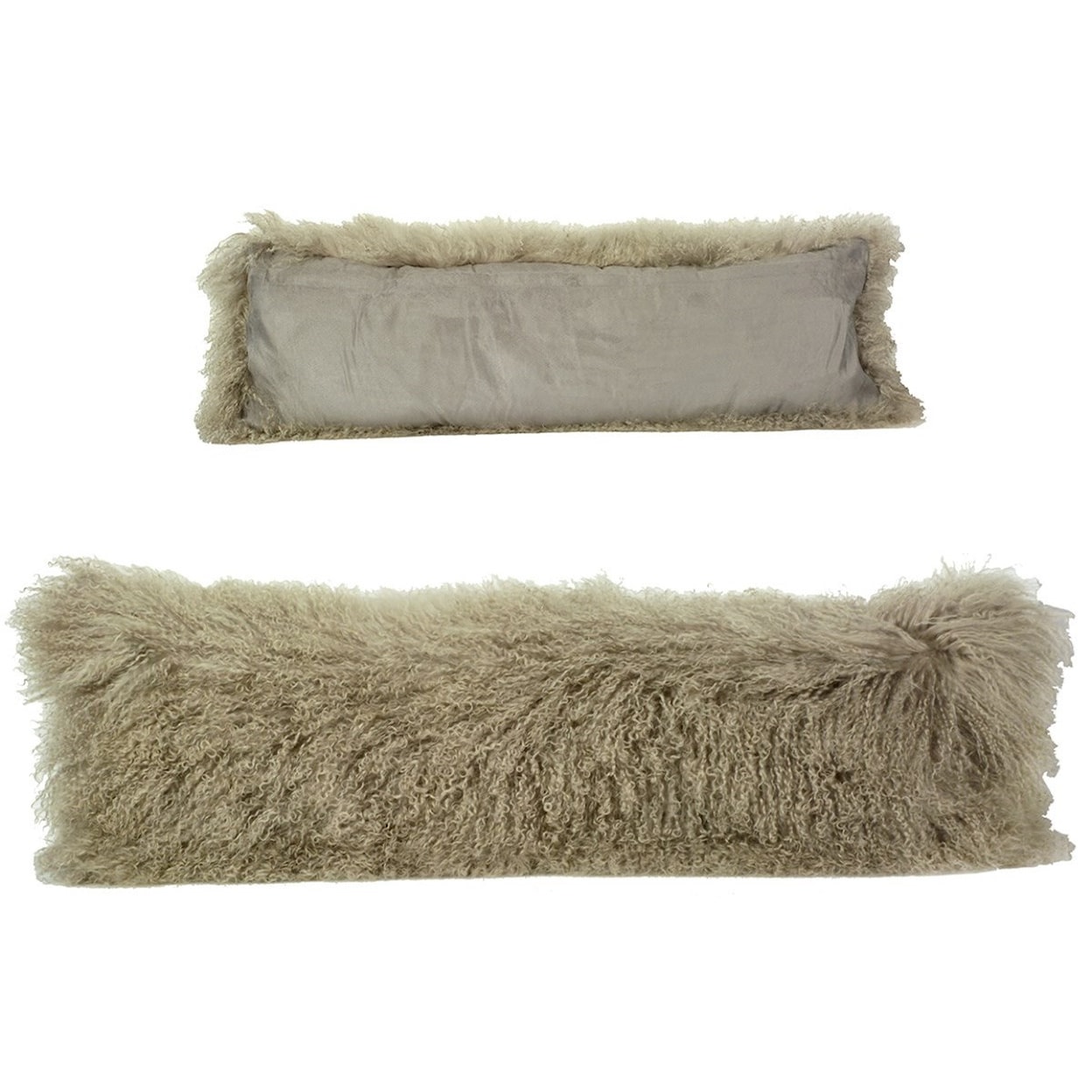 Dovetail Furniture Mohair Mohair Light Grey Pillow