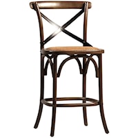 Portebello Counter Stool with Steel X Back