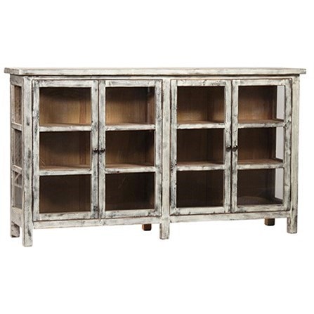 Shannon Glass Sideboard Light Grey