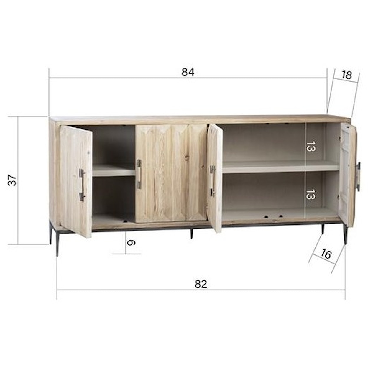 Dovetail Furniture Sideboards/Buffets Moura Sideboard