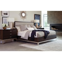 Contemporary Queen Bed with Upholstered Headboard