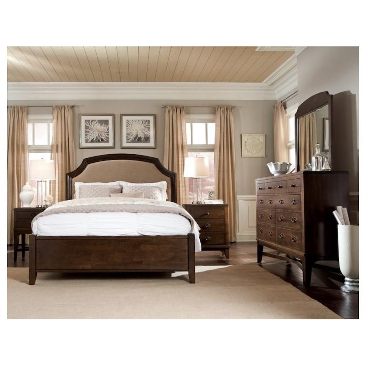 Durham Glen Terrace Queen Upholstered Panel Bed