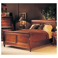 Traditional Queen Sleigh Panel Bed