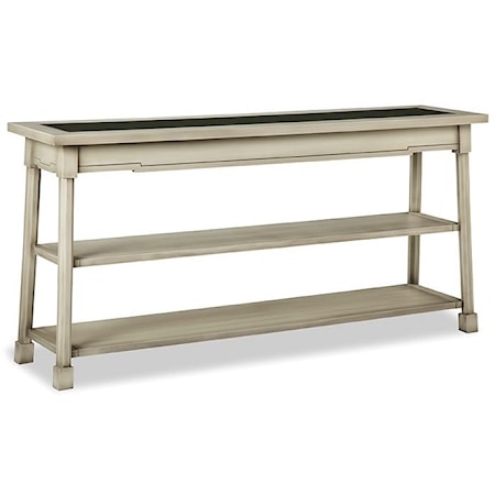 Cottage Style Console Table with Glass