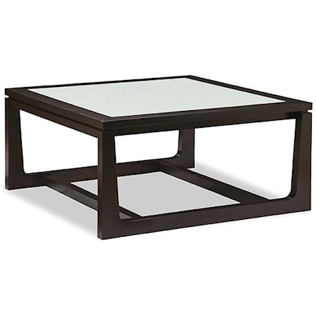 Large Square Cocktail Table with Glass Top