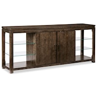 Glass Shelf Console Cabinet with Soft-Close Doors