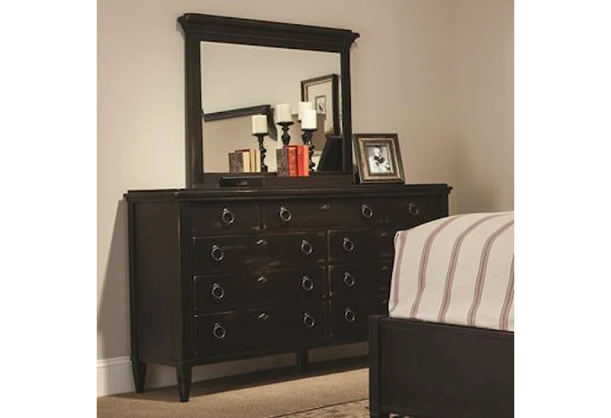 Springville Dresser and Vertical Frame Mirror by Durham at Stoney Creek Furniture 