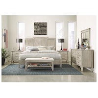 Transitional Queen Low Profile Panel Bed