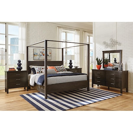 Queen Poster Bed with Canopy