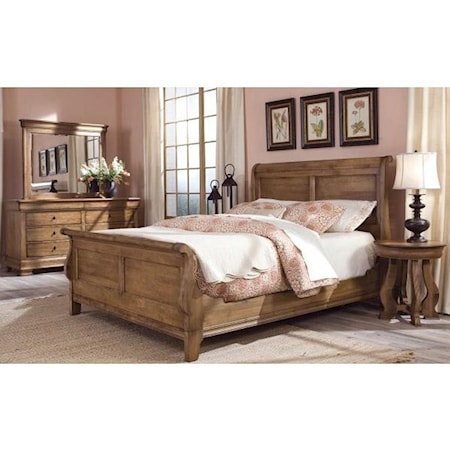 King Size Low Sleigh Bed 