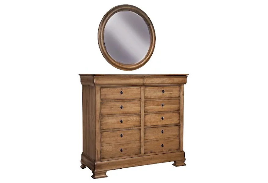Vineyard Creek  Dressing Chest and Wall Mirror by Durham at Stoney Creek Furniture 