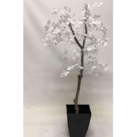 6' White Olive Tree in Black Metal Planter