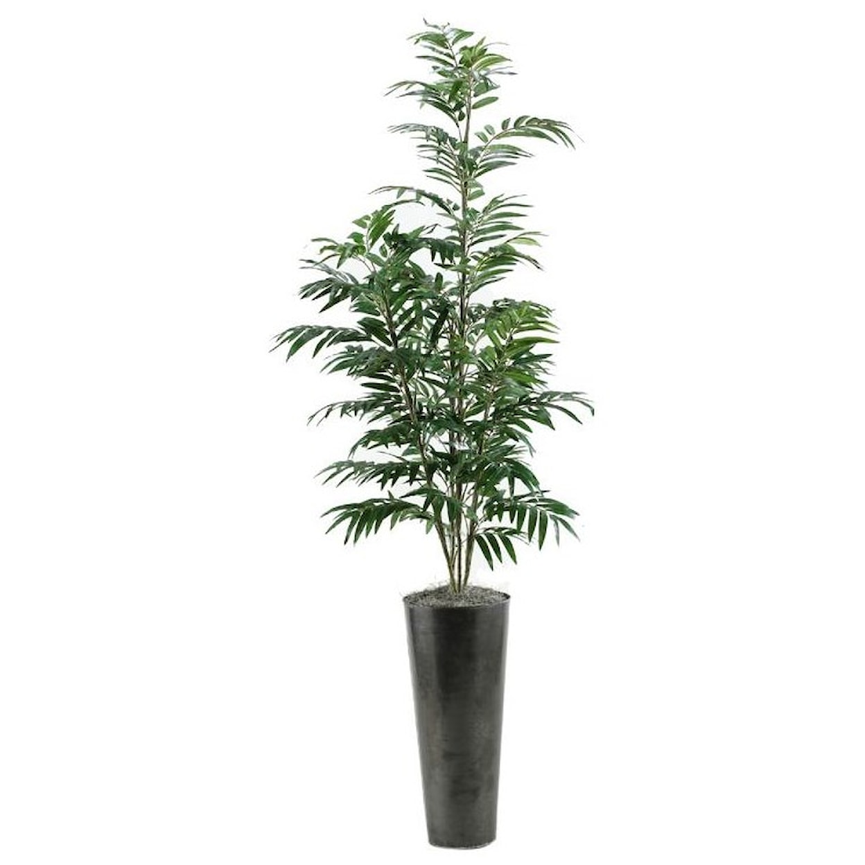 D&W Silks Artificial Trees 7' Phoenix Palm in Metal Planter