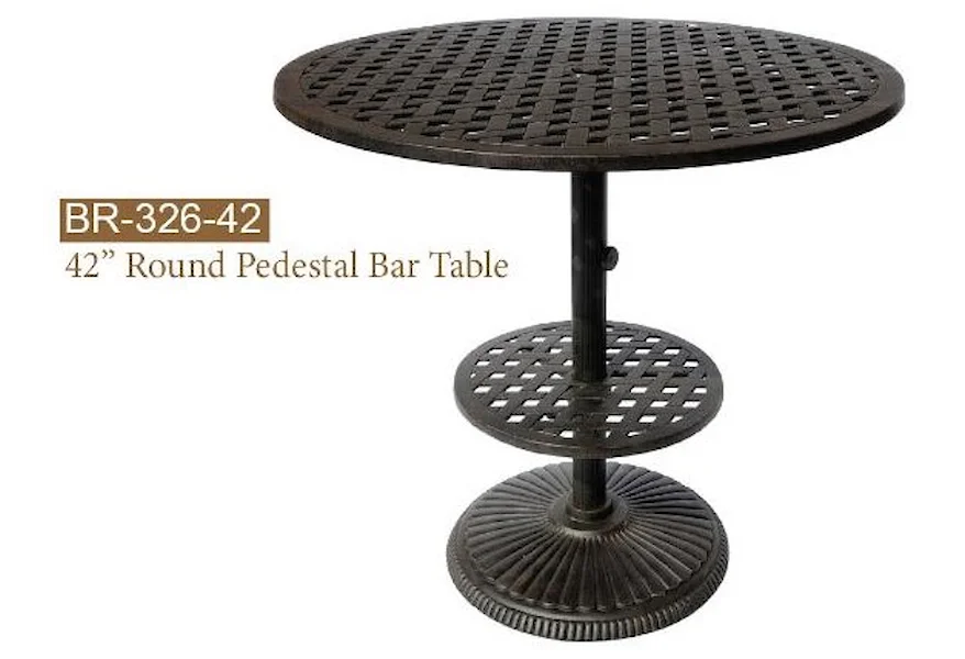 New Providence Round Pedestal Bar Table by DWL Garden Furniture at Johnny Janosik