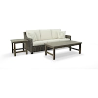 3 Piece Outdoor Sofa, Coffee Table and End Table