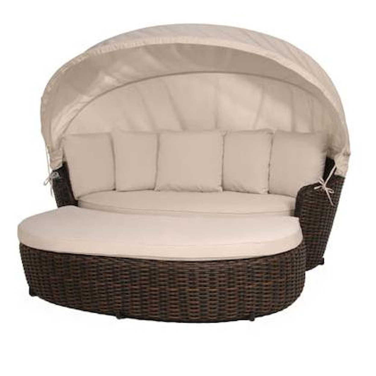 Ebel Dreux Daybed with Canopy and Ottoman Set